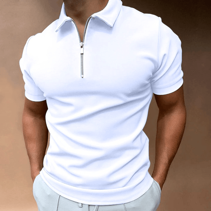 Drune | Herren Polo Shirt Polo Mit Reißverschluss Und Kragen Klassisches Design & Elegant
