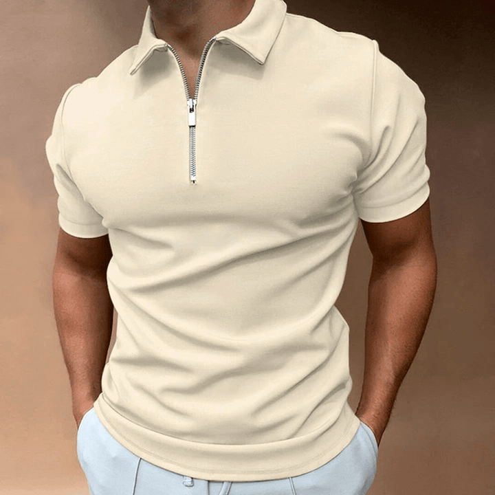 Drune | Herren Polo Shirt Polo Mit Reißverschluss Und Kragen Klassisches Design & Elegant