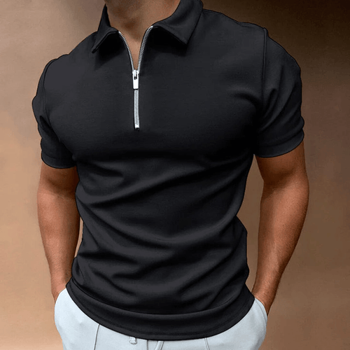 Drune | Herren Polo Shirt Polo Mit Reißverschluss Und Kragen Klassisches Design & Elegant