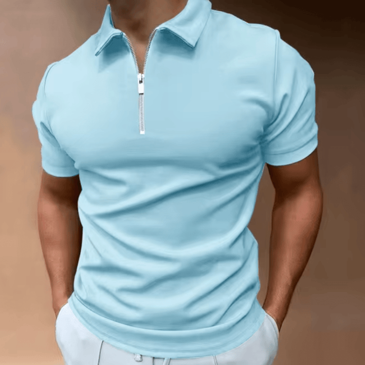 Drune | Herren Polo Shirt Polo Mit Reißverschluss Und Kragen Klassisches Design & Elegant