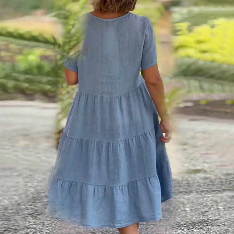 Drune | V-ausschnitt Leinenkleid Für Damen