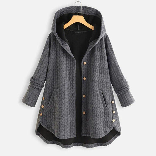 Drune | Lockere Jacke mit Kapuze, Knöpfen und Taschen