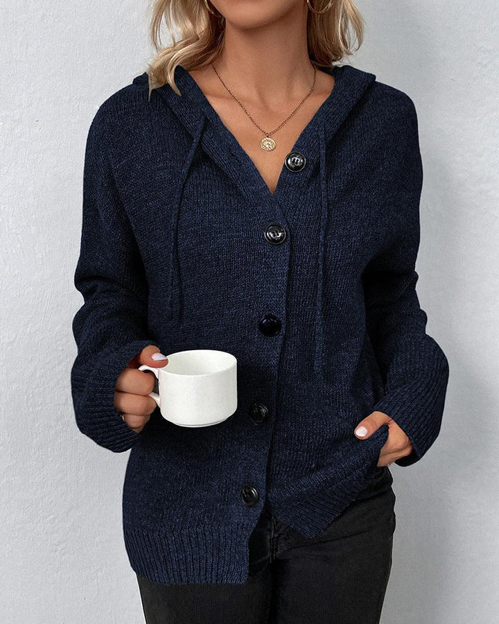 Drune | Sweatjacke mit Kapuze und Knöpfen