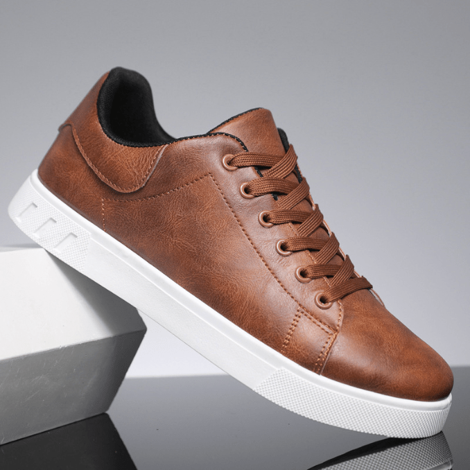 Drune | Sneakers Herren Leder Sneakers Komfortabel Trendy Freizeit Sneakers