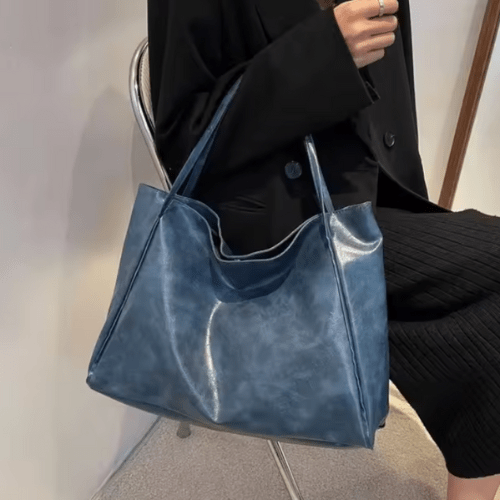 Drune | Große Damen Leder Schultertasche Handtasche Shopper Burgunderrot