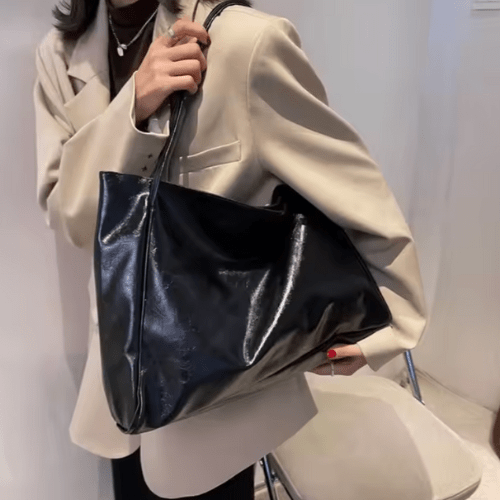 Drune | Große Damen Leder Schultertasche Handtasche Shopper Burgunderrot