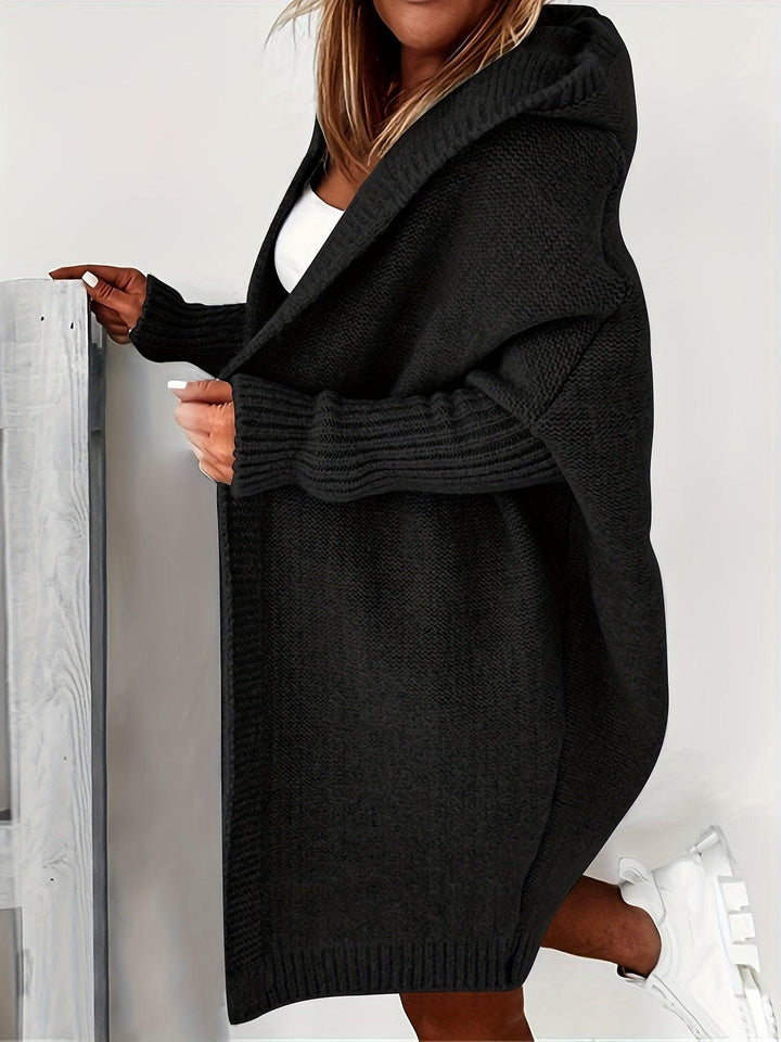 Drune | Lange Strickjacke mit Kapuze und langen Ärmeln