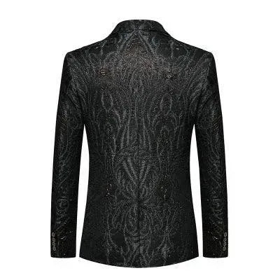 Drune | Herren Blazer - Schwarzer Pailletten Blazer