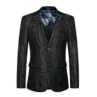 Drune | Herren Blazer - Schwarzer Pailletten Blazer