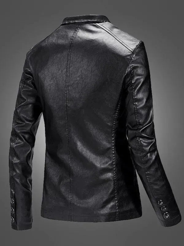 Drune | Herren Blazer - Lässiger Leder Slim Fit Blazer
