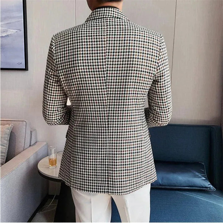 Drune | Herren Blazer - Doppelreihiger Hahnentritt-Blazer