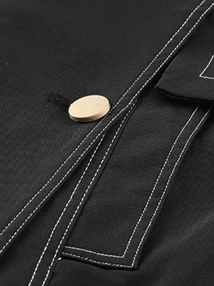 Drune | Herren Lässiger Lockerer Doppelreihiger Trenchcoat