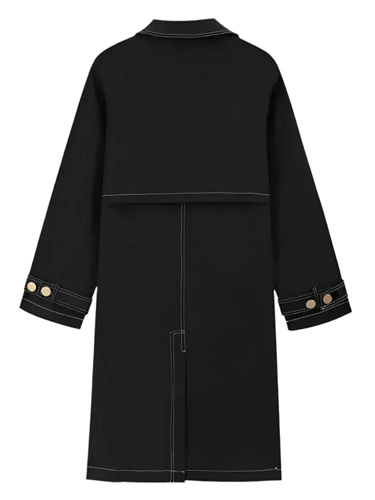 Drune | Herren Lässiger Lockerer Doppelreihiger Trenchcoat