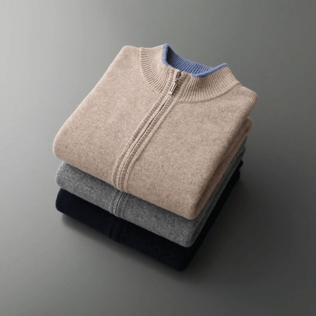 Drune | Herren-Kaschmirjacke mit Reißverschluss