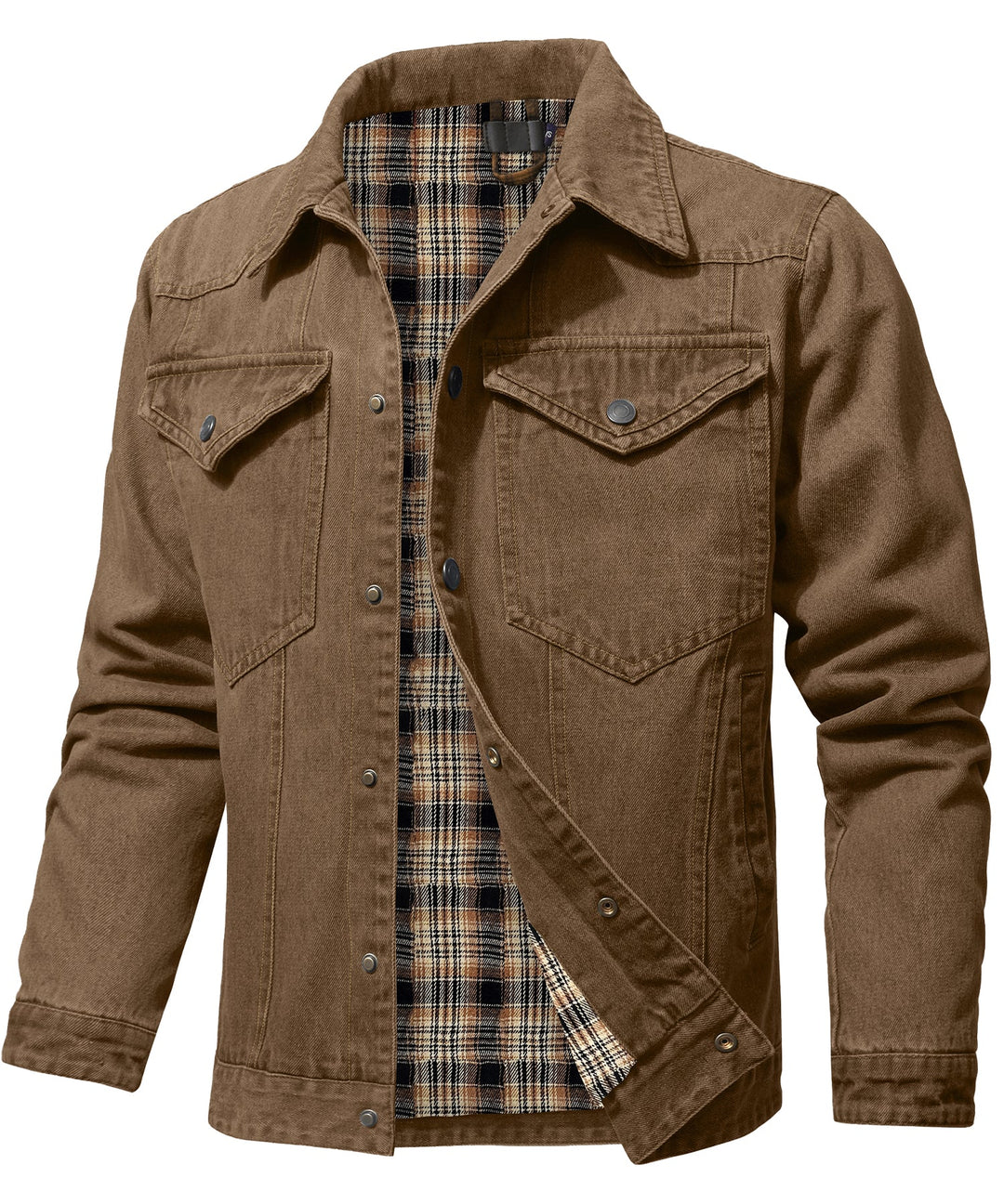 Drune | Herren Denim Wandererjacke - Flanell gefüttert