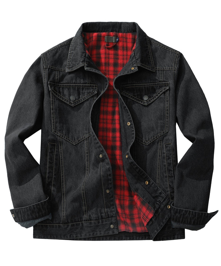 Drune | Herren Denim Wandererjacke - Flanell gefüttert
