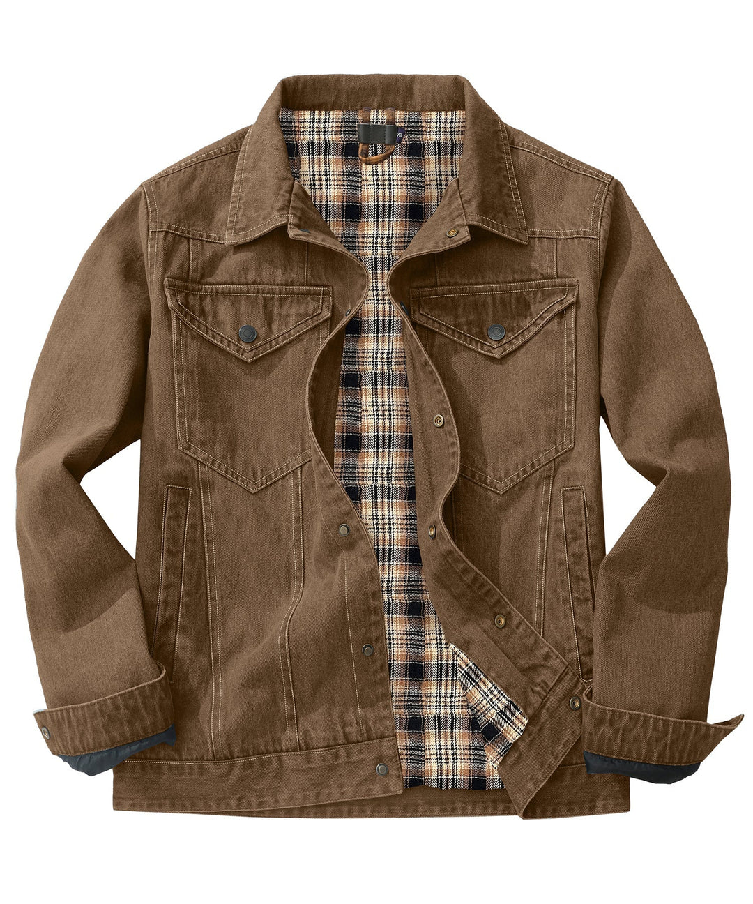 Drune | Herren Denim Wandererjacke - Flanell gefüttert