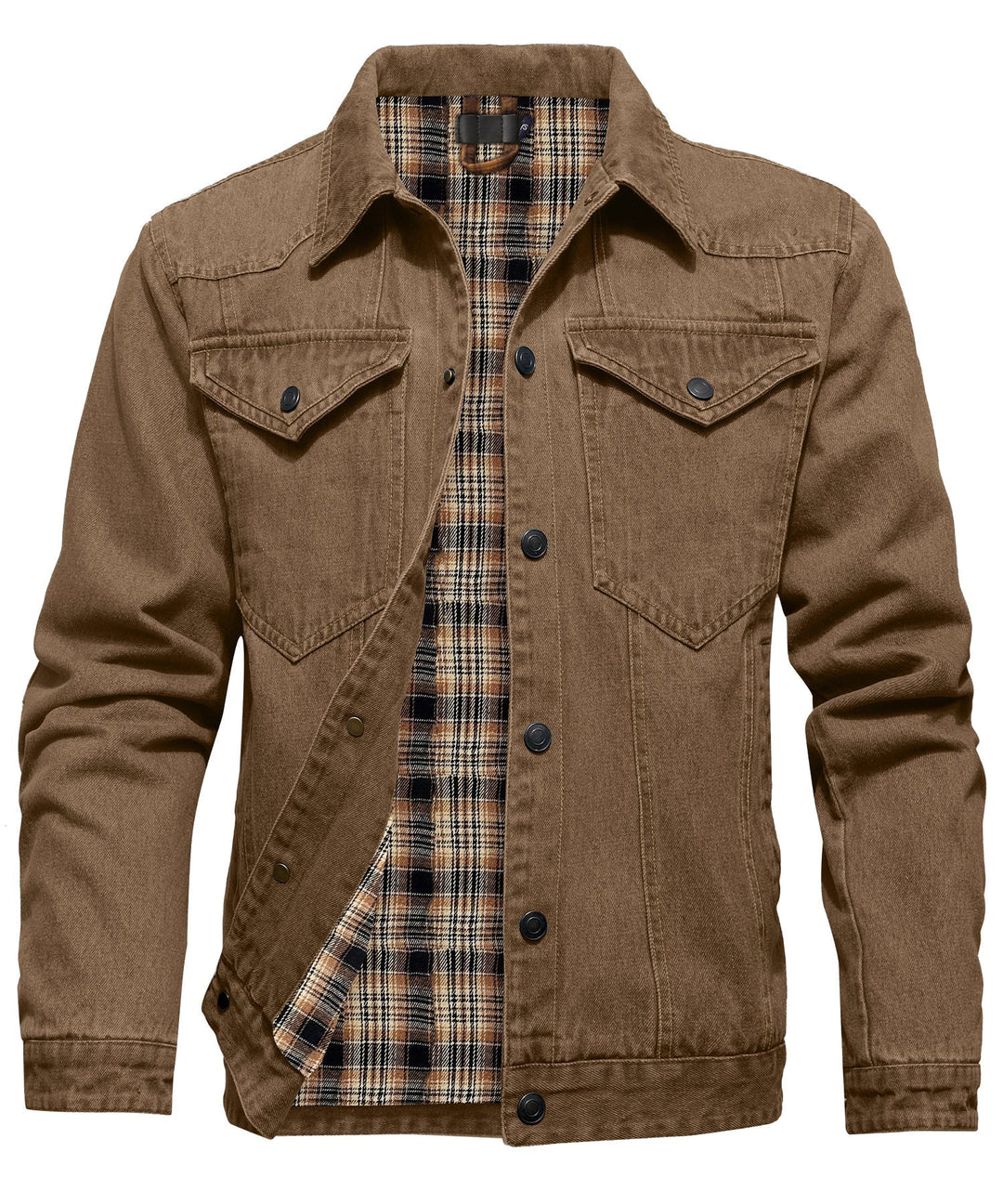Drune | Herren Denim Wandererjacke - Flanell gefüttert