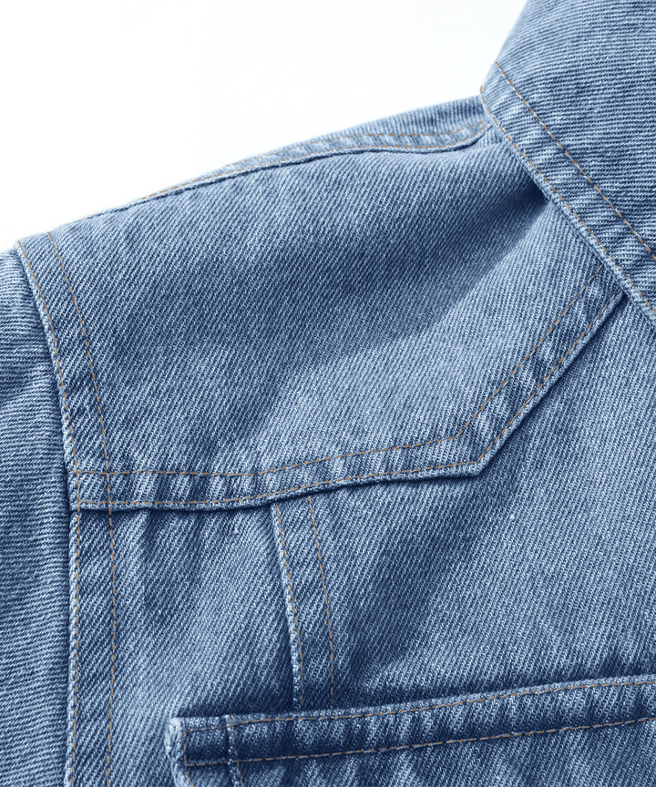 Drune | Herren Denim Wandererjacke - Flanell gefüttert