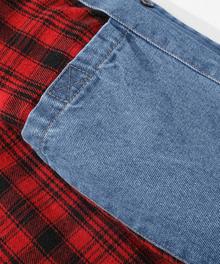 Drune | Herren Denim Wandererjacke - Flanell gefüttert