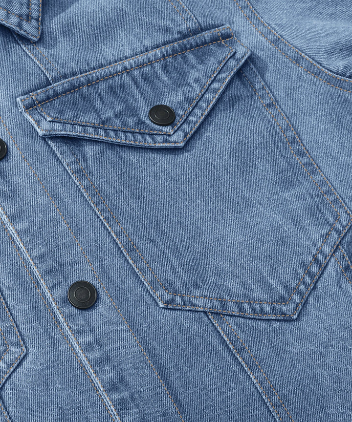Drune | Herren Denim Wandererjacke - Flanell gefüttert