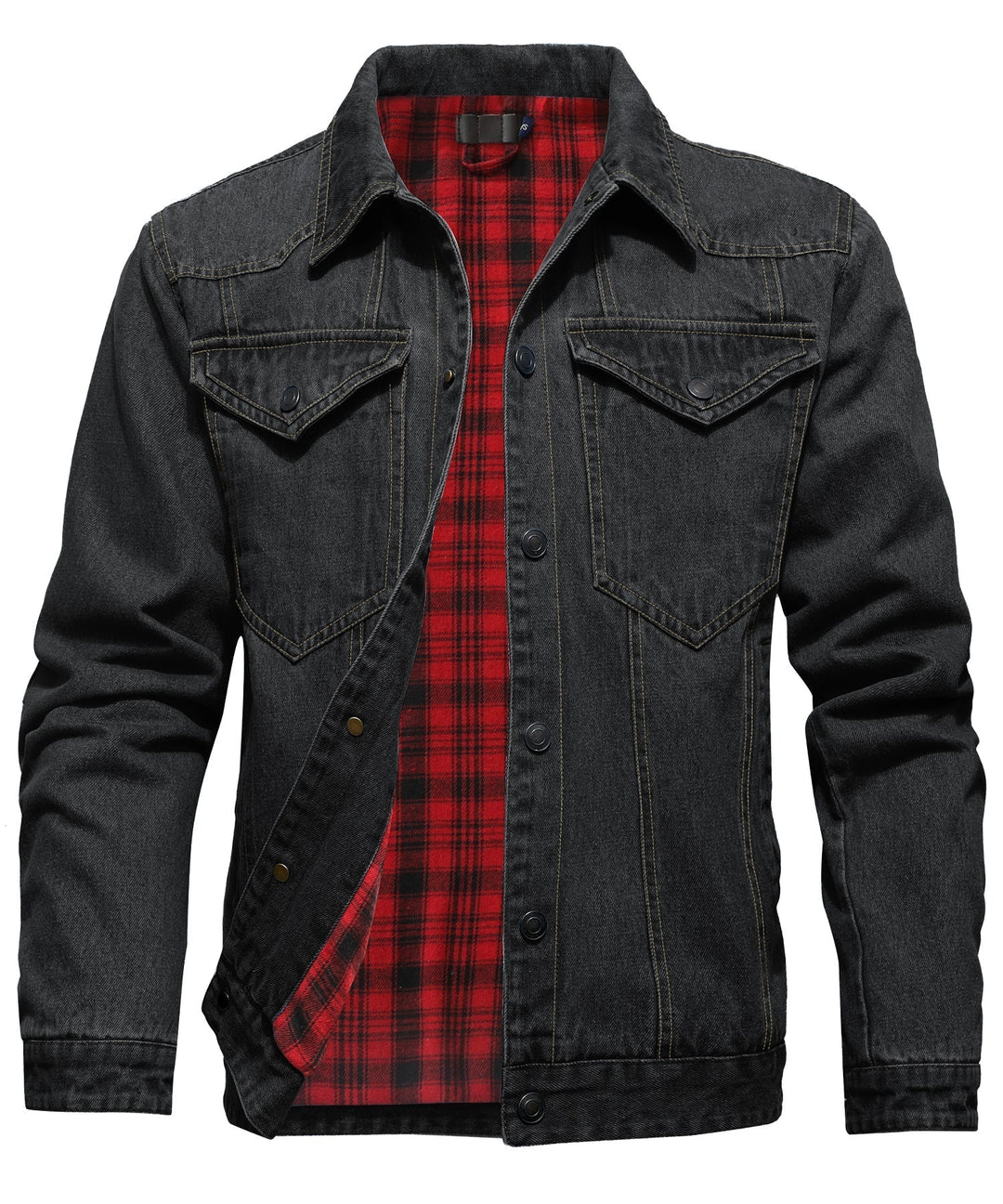 Drune | Herren Denim Wandererjacke - Flanell gefüttert