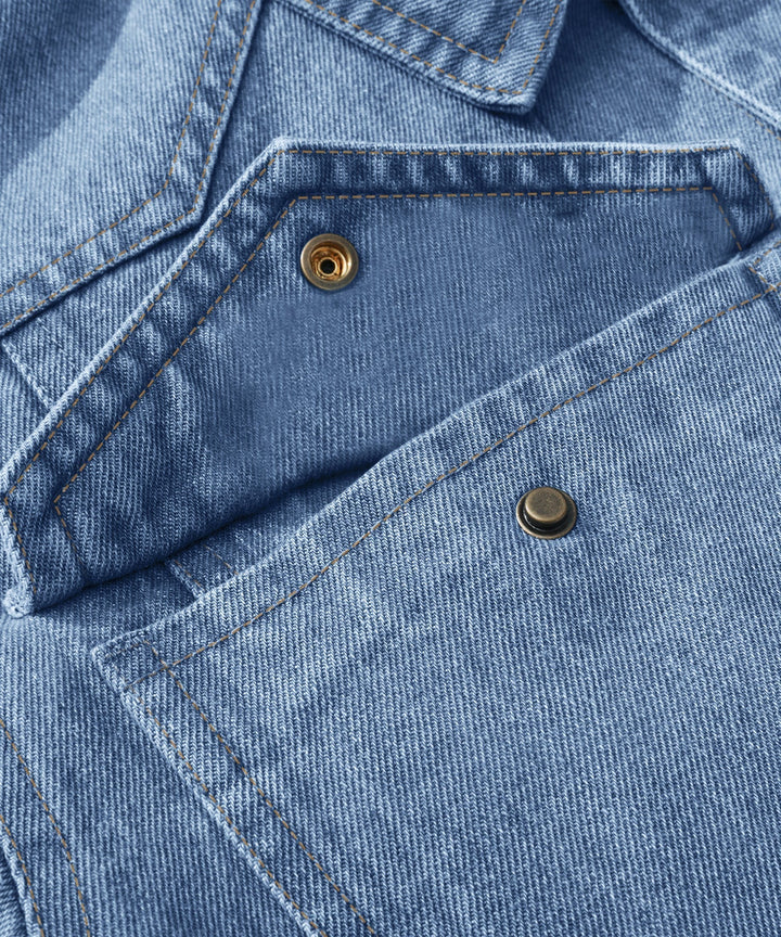 Drune | Herren Denim Wandererjacke - Flanell gefüttert