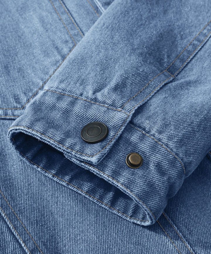 Drune | Herren Denim Wandererjacke - Flanell gefüttert