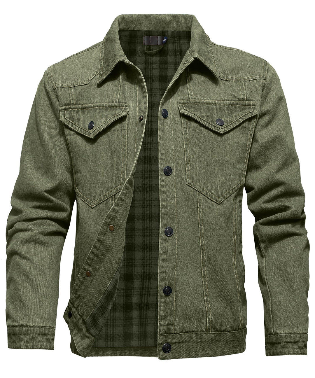 Drune | Herren Denim Wandererjacke - Flanell gefüttert
