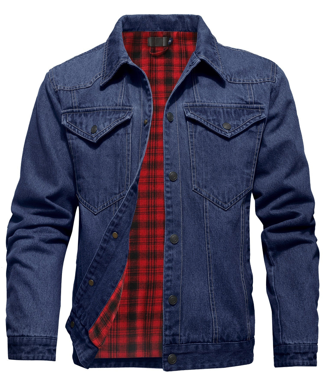 Drune | Herren Denim Wandererjacke - Flanell gefüttert