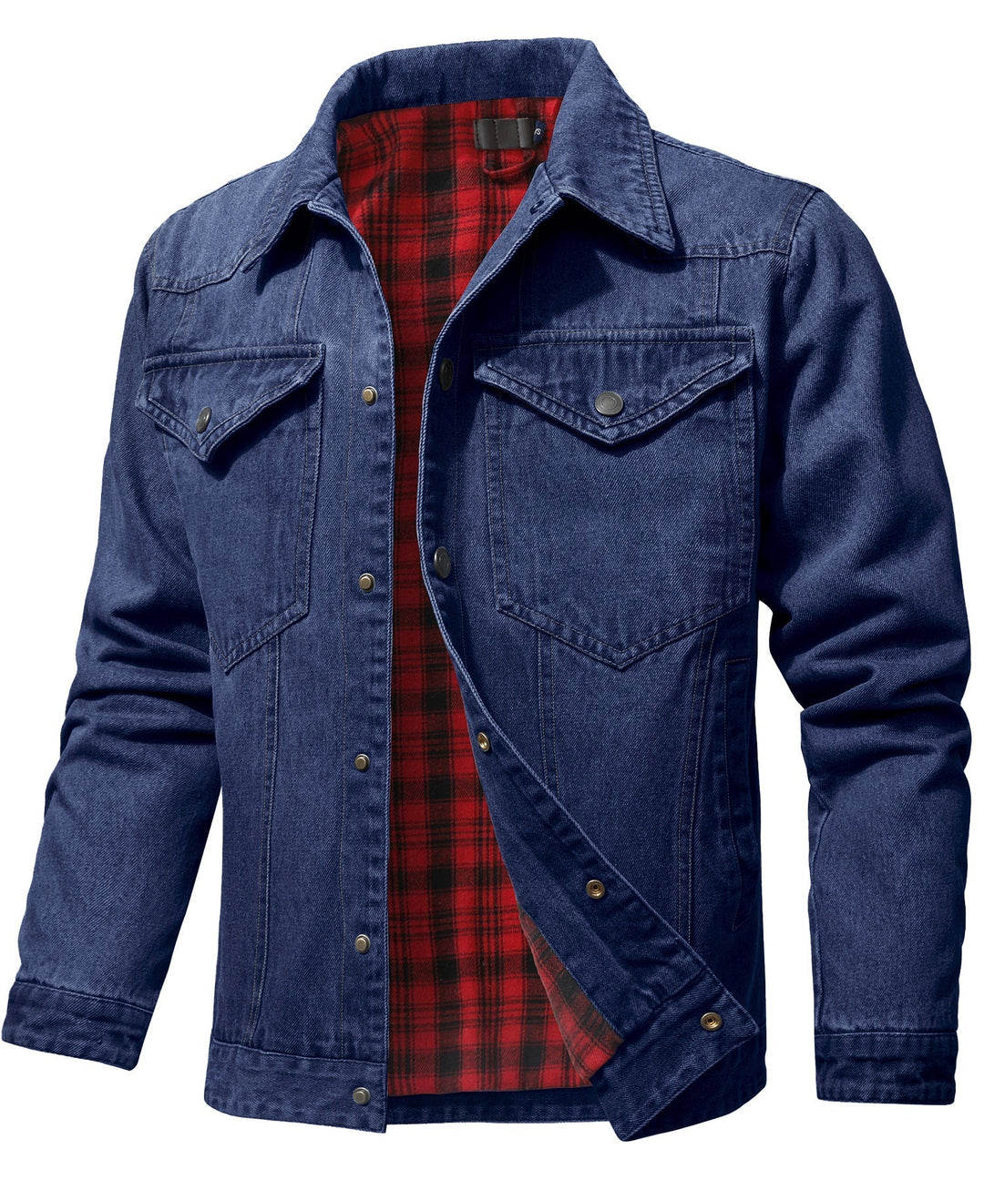 Drune | Herren Denim Wandererjacke - Flanell gefüttert
