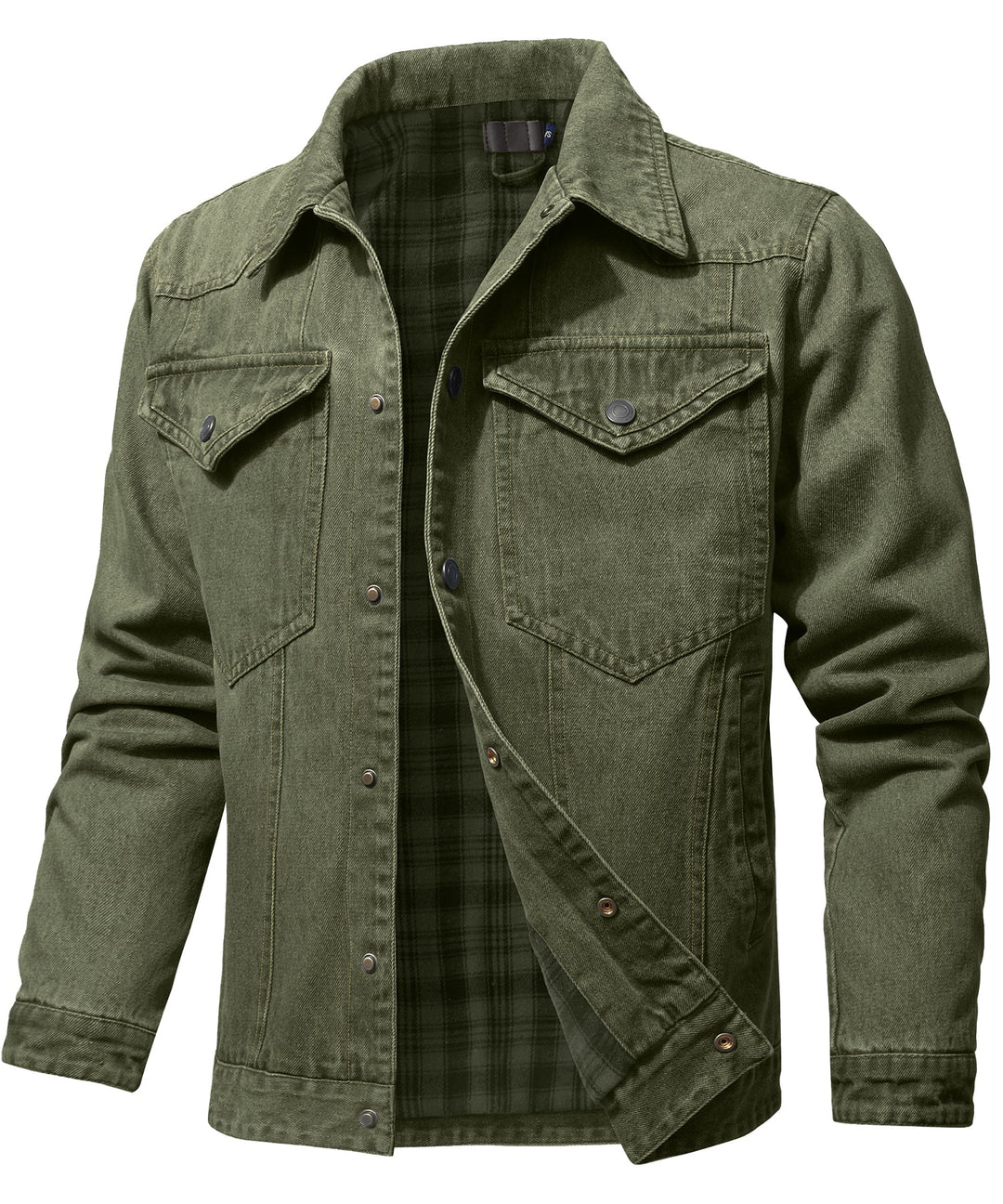 Drune | Herren Denim Wandererjacke - Flanell gefüttert
