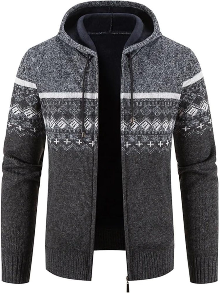Drune | Kapuzenpullover Mit Reißverschluss Aus Strick in Der Farbe Chai Für Herren