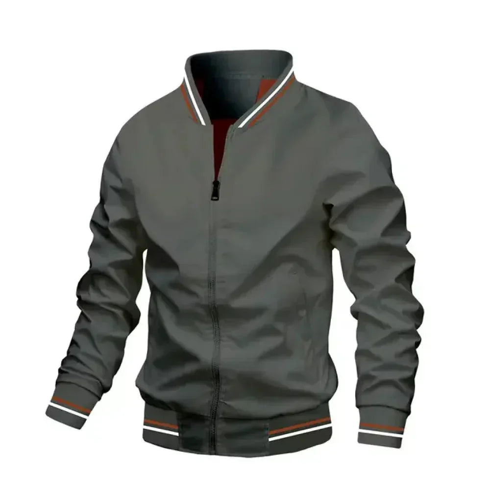 Drune | Herren Leichte Sommer Gestreifte Bomberjacke