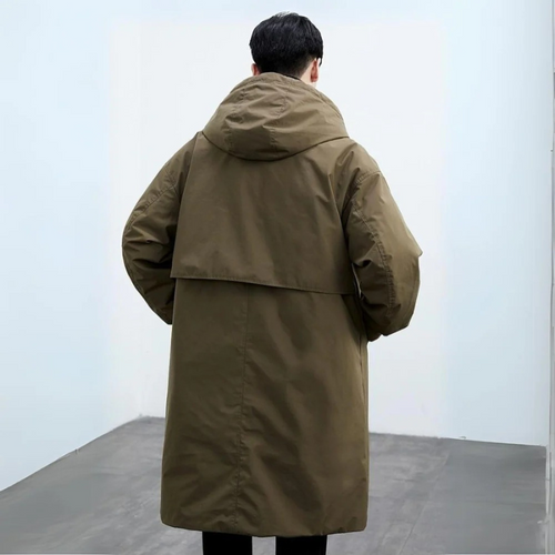 Drune | Herren Parka - Abnehmbare Kapuze mit Knopf- und Reißverschluss