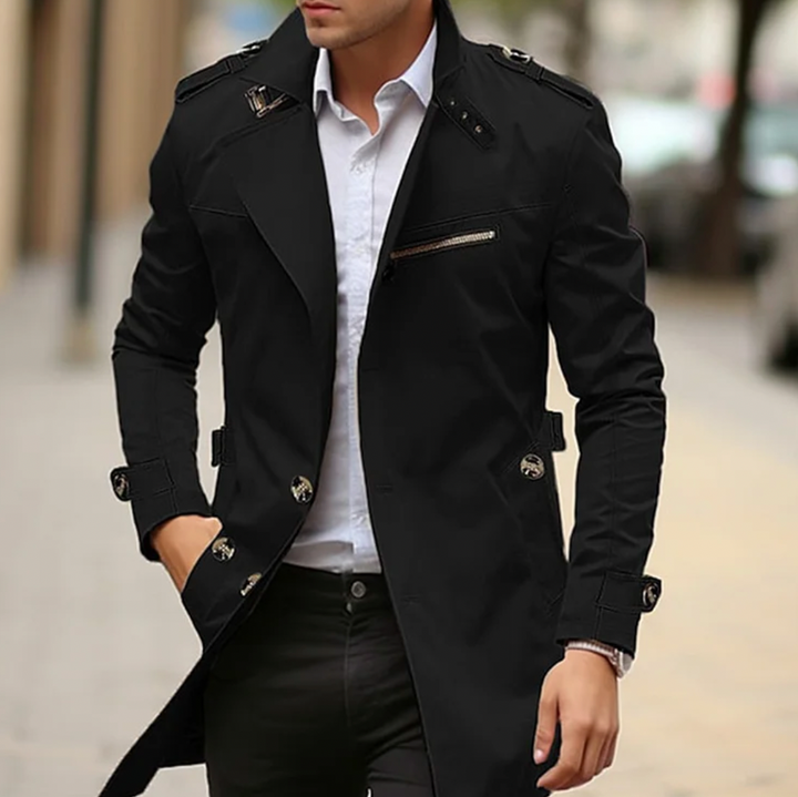 Drune | Herren Premium Baumwolle Trenchcoat - Stylische Frühlingsoberbekleidung