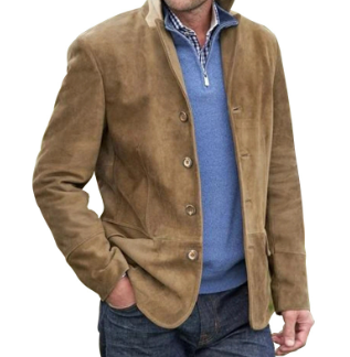 Drune | Herren Wildleder Blazer Jacke, Blau & Braun, Elegant & Vielseitig