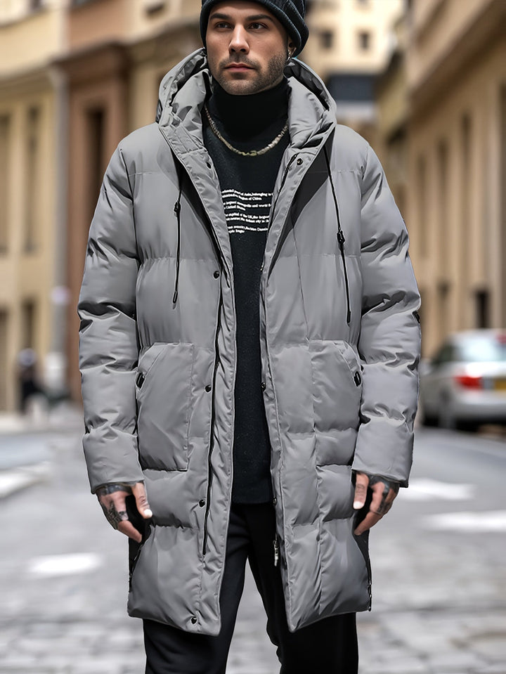 Drune | Lange Und Warme Steppjacke Mit Kapuze Für Herren