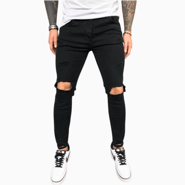 Drune | Herrenhose Trendy Skinny Jeans Mit Rissen Bequem & Stretch