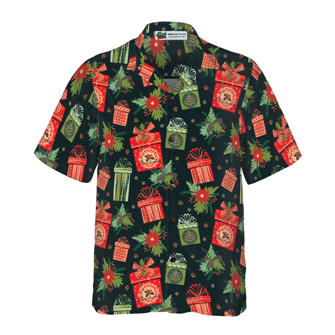 Drune | Hyperfavor Weihnachten Hawaiian Hemden, Weihnachtsgeschenk Musterhemd Kurzarm, Weihnachtshemd Ideen Geschenk für Männer und Frauen