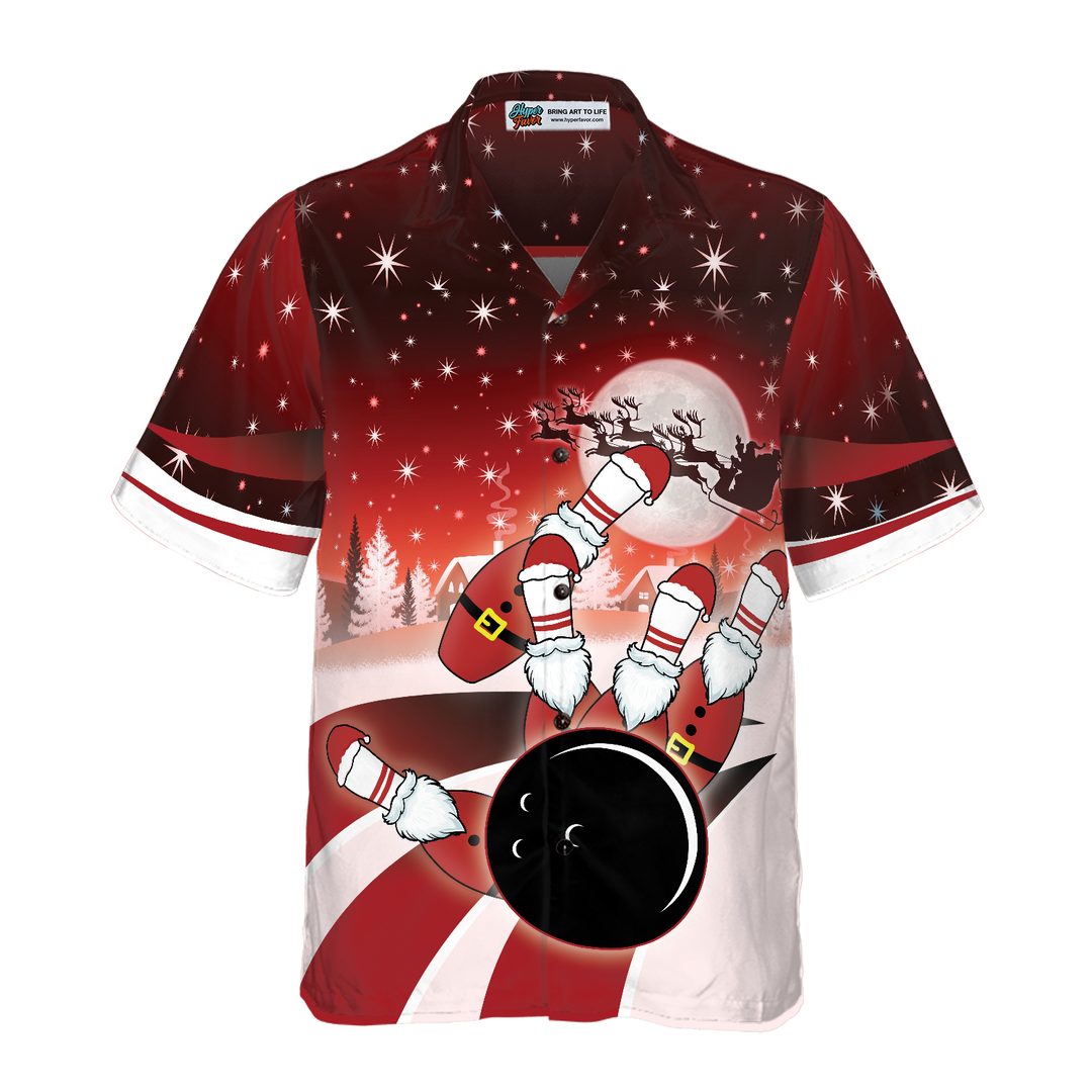 Drune | Hawaiian-Shirts, Weihnachts-Bowling-Shirt Kurzarm, Weihnachts-Shirt Geschenke-Idee Für Männer und Frauen