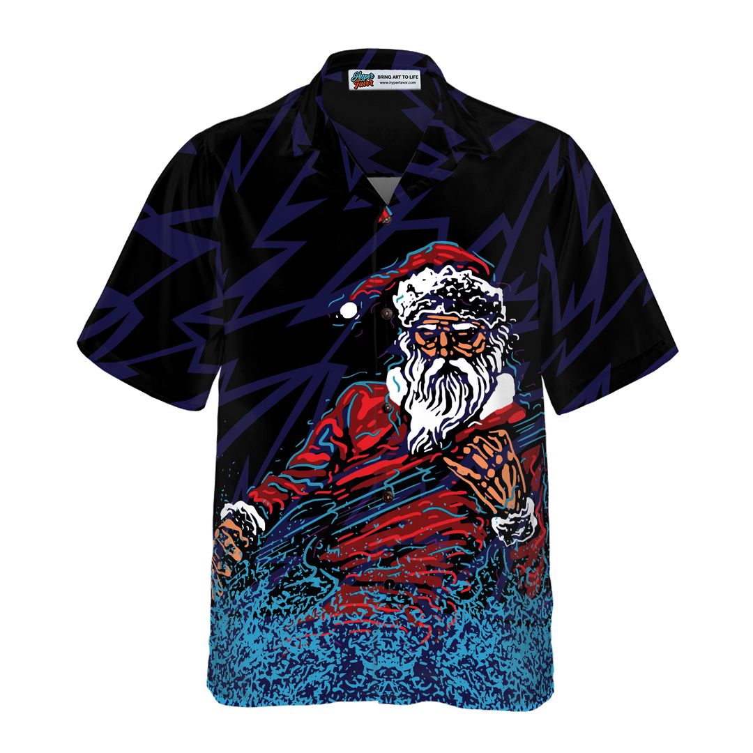 Drune | Hawaiian Hemden, Rock Santa Shirt Kurzarm, Weihnachtshemden Geschenkidee für Männer und Frauen