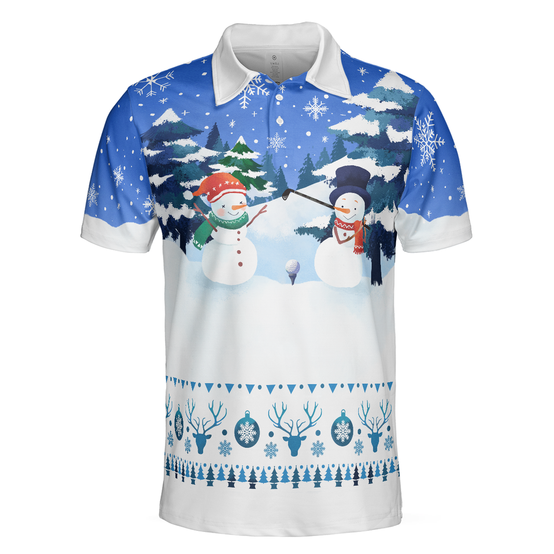 Drune | Weihnachts Golf Polo-Shirts - Herren Golf Polo-Shirts Kurzarm - Lustiges Schneemann-Muster-Shirt Dry Fit - Weihnachts-Shirt Geschenkidee für Männer