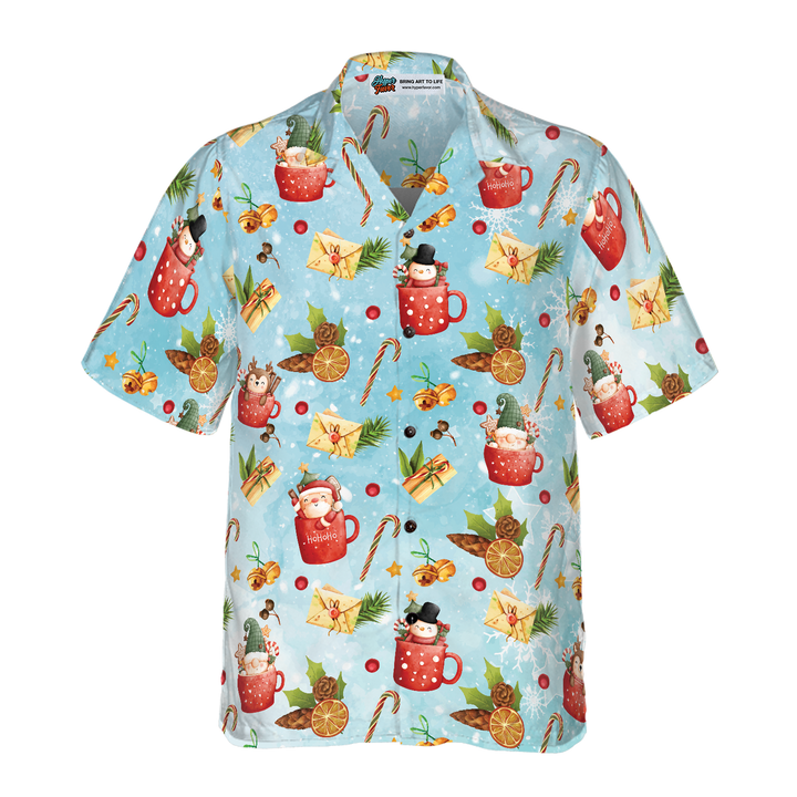 Drune | Hyperfavor Santa Weihnachtsmuster 2 Muster Hawaiian Hemd, Weihnachtshemden Kurzarm Knopfdown Hemd für Männer und Frauen