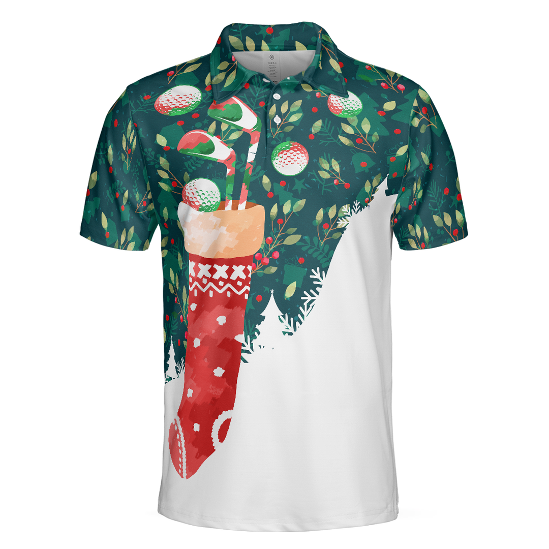 Drune | Weihnachts-Golf-Polo-Shirts für Männer und Frauen, Weihnachtssocken mit Golfball-Muster Herren-Shirt Kurzarm