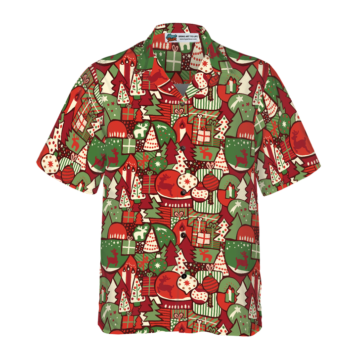 Drune | Hawaiian Hemden, Weihnachtsgeschenk Musterhemd Kurzarm, Weihnachtshemd Geschenkidee für Männer und Frauen