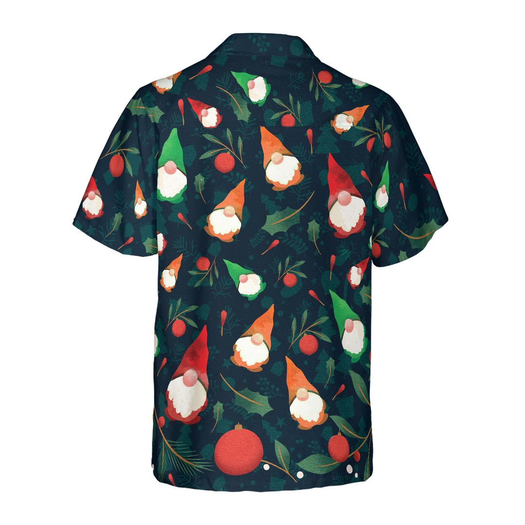 Drune | Hyperfavor Weihnachts-Hawaiian-Shirts, Weihnachtsgnom-Musterhemden Kurzarm, Weihnachtshemd Geschenkidee für Männer und Frauen