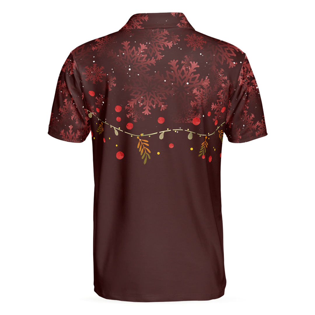 Drune | Weihnachts Golf Polo Hemden - Herren Golf Polo Hemden Kurzarm - Rotes Weihnachtsmuster Hemd Dry Fit - Weihnachts Hemd Geschenkidee für Männer
