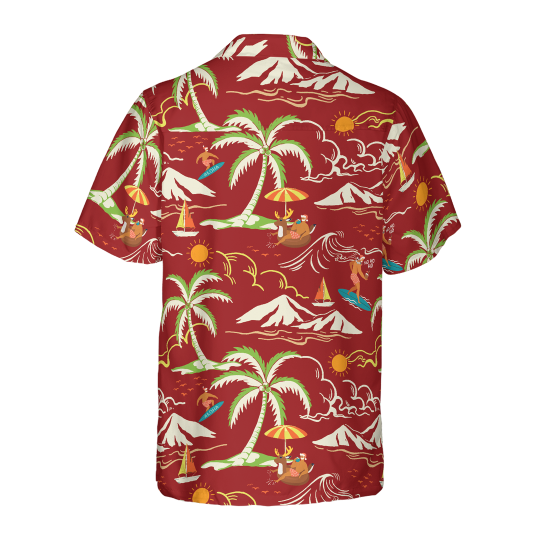 Drune | Hyperfavor Weihnachts-Hawaiian-Shirts, Santa Strand Sommer Muster 1 Shirt Kurzarm, Weihnachts-Shirt Geschenkidee für Männer und Frauen