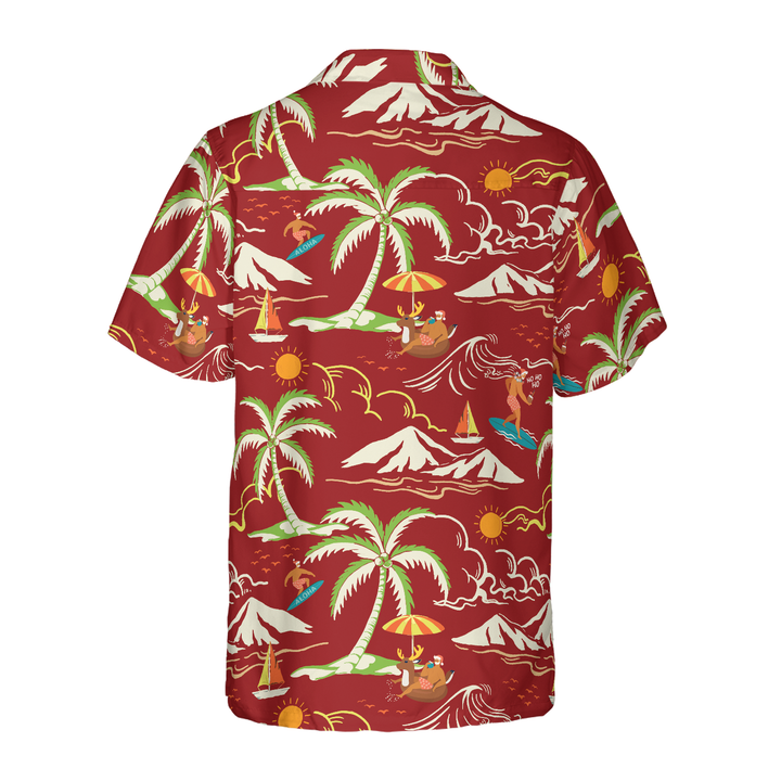 Drune | Hyperfavor Weihnachts-Hawaiian-Shirts, Santa Strand Sommer Muster 1 Shirt Kurzarm, Weihnachts-Shirt Geschenkidee für Männer und Frauen
